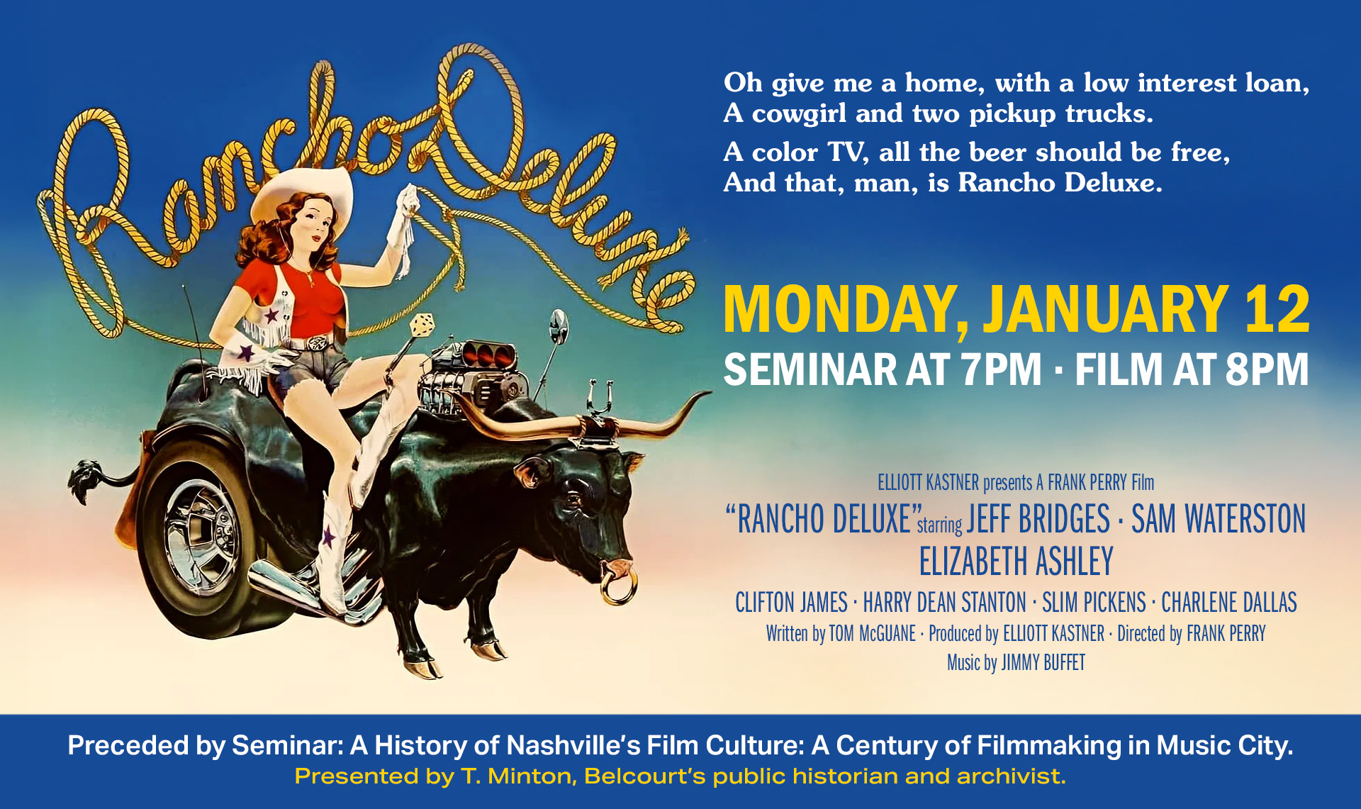 Seminar: A History of Nashville’s Film Culture: A Century of Filmmaking in Music City + RANCHO DELUXE